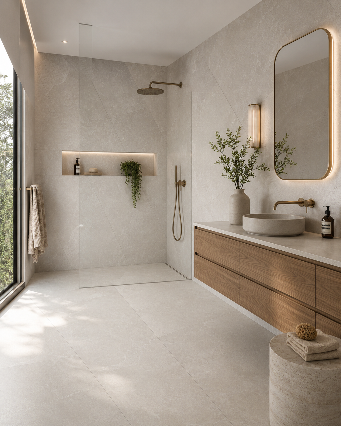 Limestone White Natural Stone Porcelain Tile