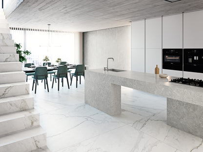 Porceluxe Borgogna Silver Marble Look Porcelain Slab