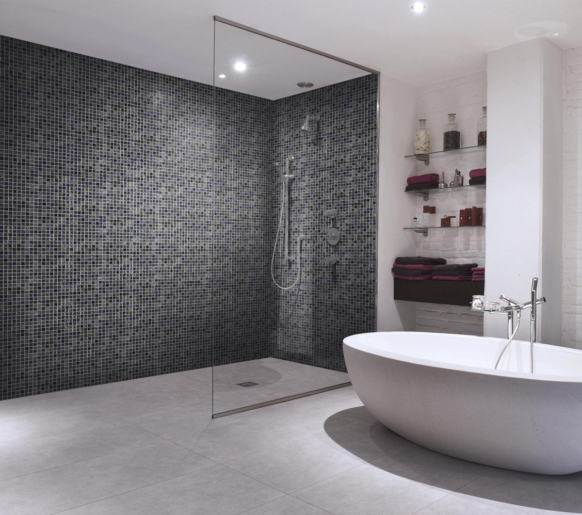 Aqualuxe Arrecife Iridis Grey Mosaic Tile