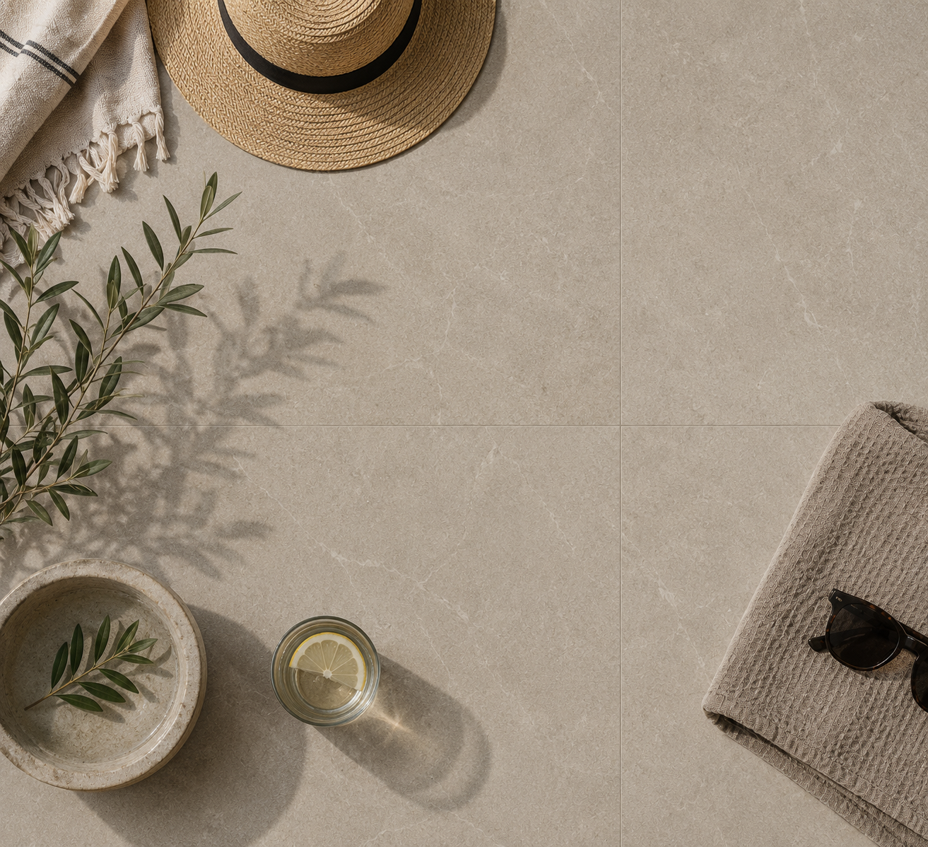 Natural Flax Stone Look Porcelain Tile