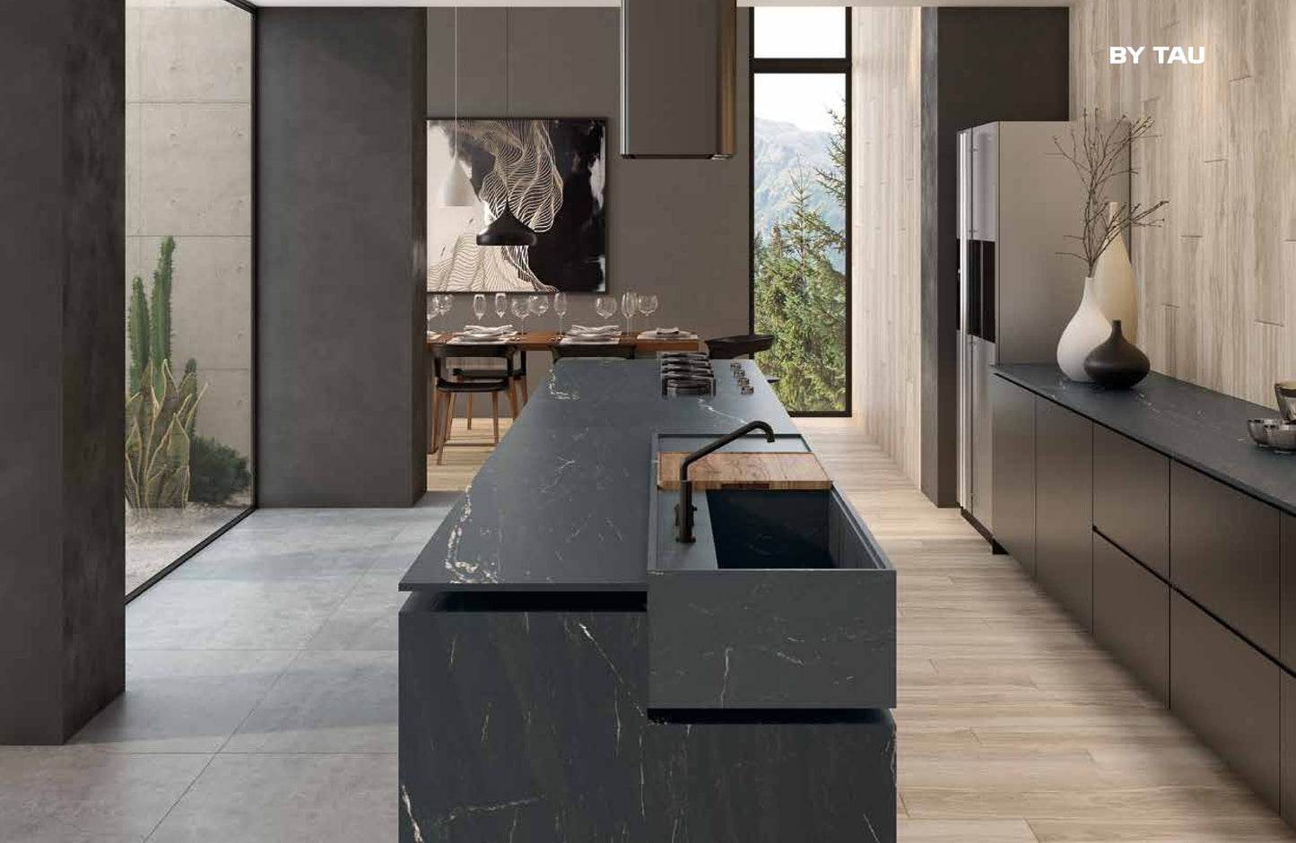 Porceluxe Belvedere Black Marble Look Porcelain Slab