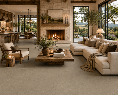 Mythe Greige Natural Stone Porcelain Tile