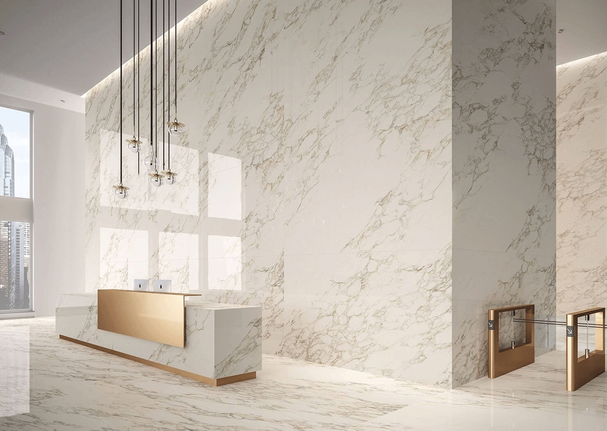 Porceluxe Calacatta Gold Marble Look Porcelain Slab