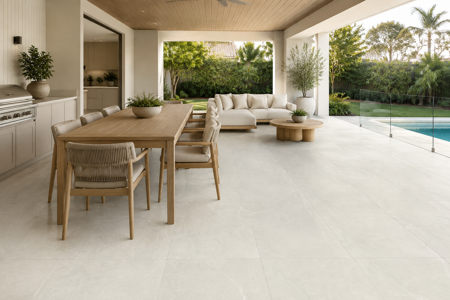 Natural White Stone Look Porcelain Tile