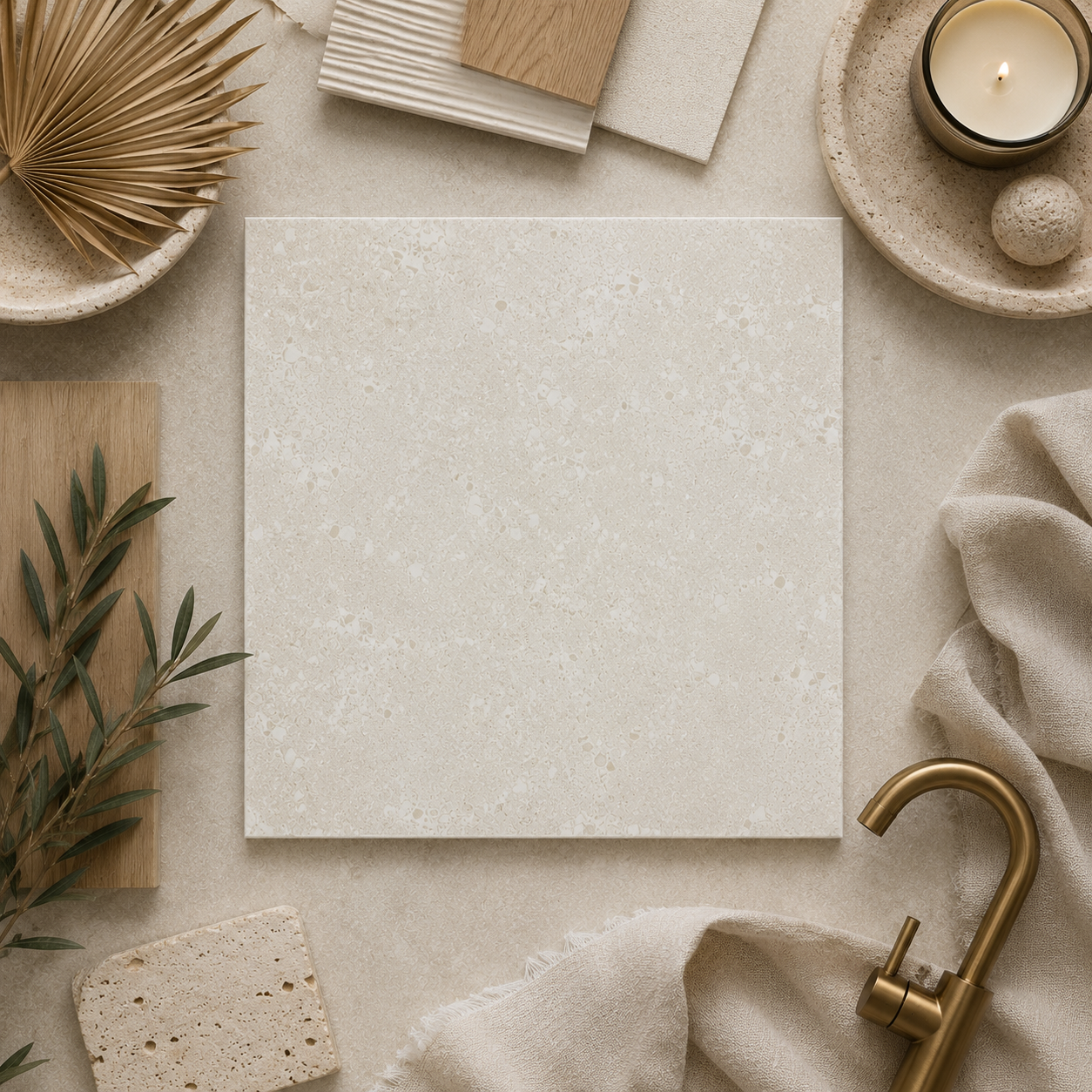 Travertini Bianco Cross Cut Natural Stone Porcelain Tile
