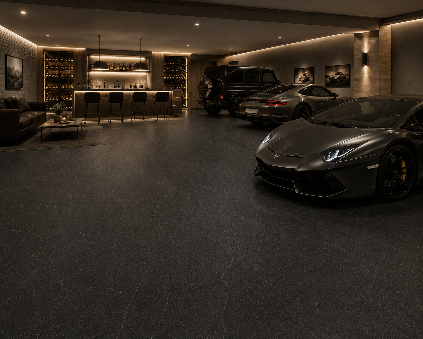 Mythe Black Natural Stone Porcelain Tile