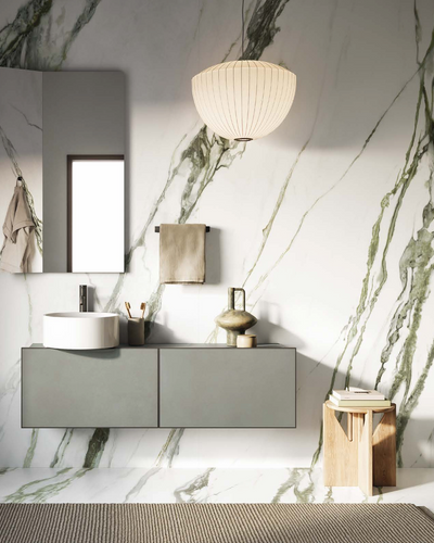 Charm Experience Calacatta Green Marble Look Porcelain Tile