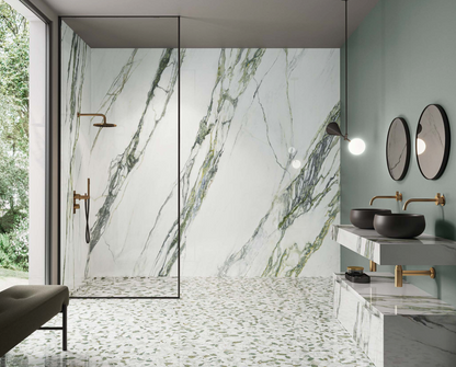 Charm Experience Calacatta Green Marble Look Porcelain Tile