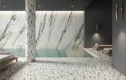 Charm Experience Calacatta Green Marble Look Porcelain Tile