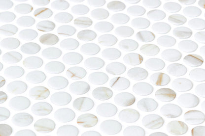 Aqualuxe Penny Calcutta Gold Matte Mosaic Tile