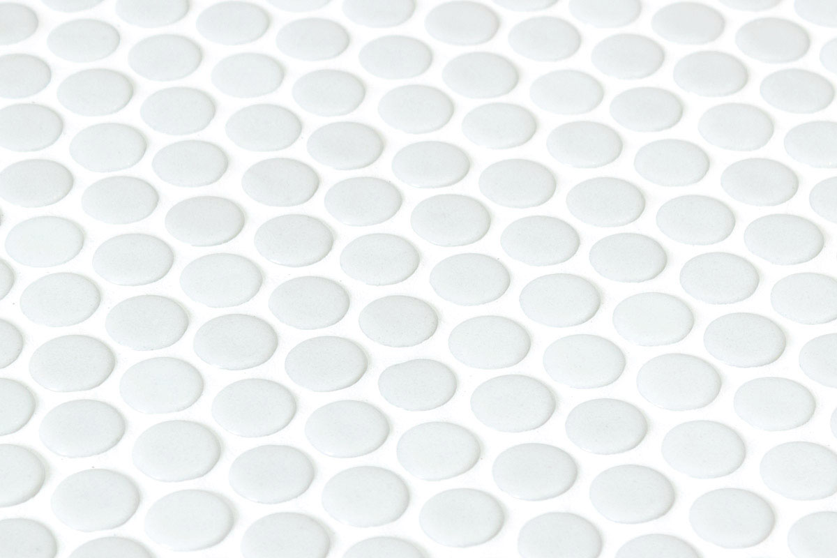 Aqualuxe Penny White Matte Mosaic Tile